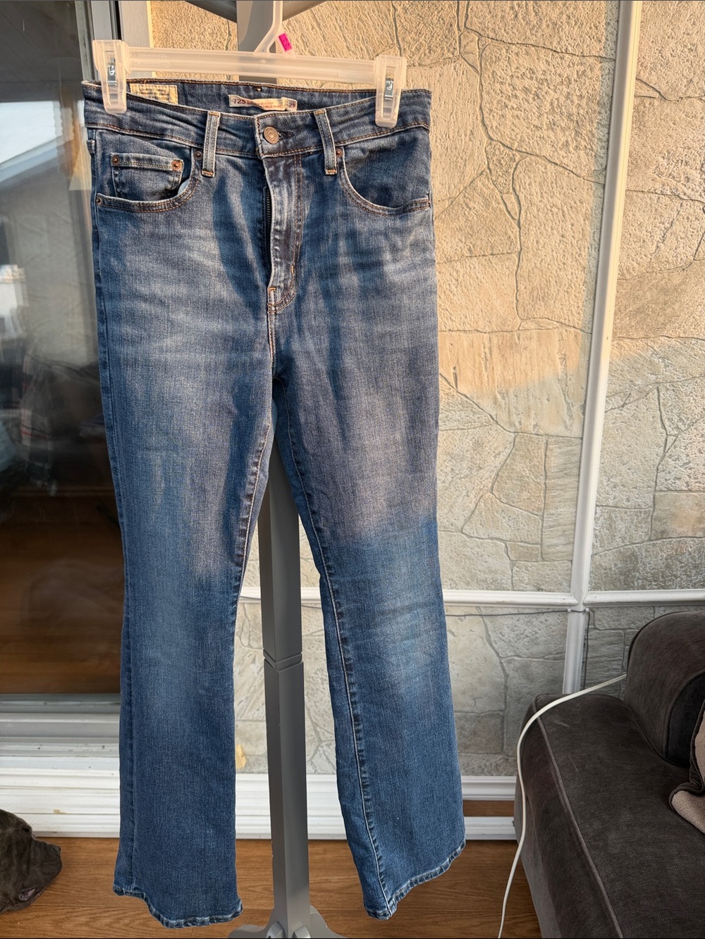 Levi's Blue Denim Jeans with Tan Leather Patch